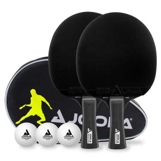 Joola table tennis plate midsize FA + table tennis set Black Duo Pro