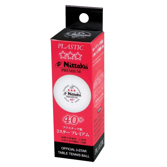 Nittaku balls Premium 40+ 3*** ITTF, 3 pcs.