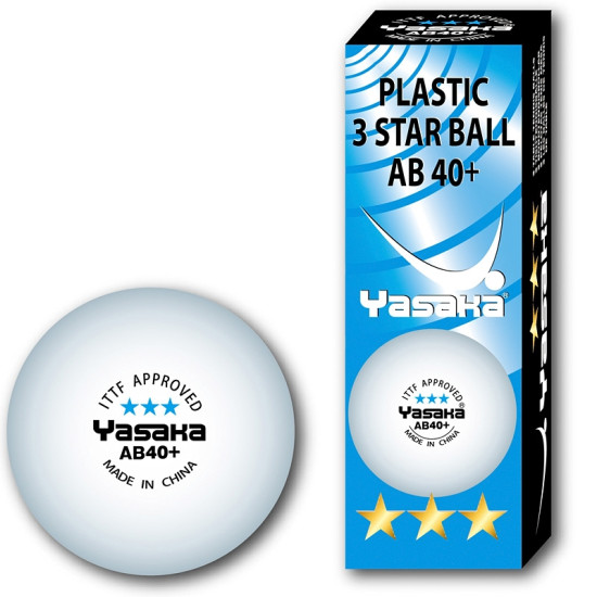 Yasaka Plastic AB40+ *** ITTF, 3 pcs.